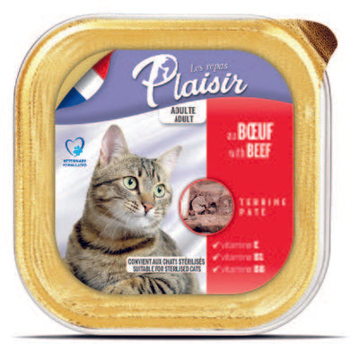 plaisir - פלז'יר מעדן לחתול 100 גרם בטעם בקר