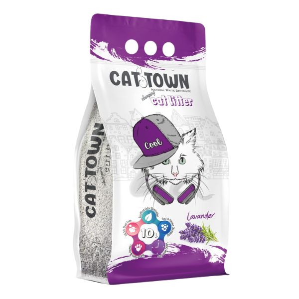חול קט טאון Cat Town חתולים מתגבש לוונדר – 10 ליטר