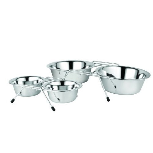 סטנד נירוסטה זוגי + קערות 13 ס"מ