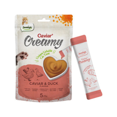 קרם ליקוק לחתול בטעם קוויאר וברווז