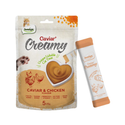 קרם ליקוק לחתול בטעם קוויאר ועוף