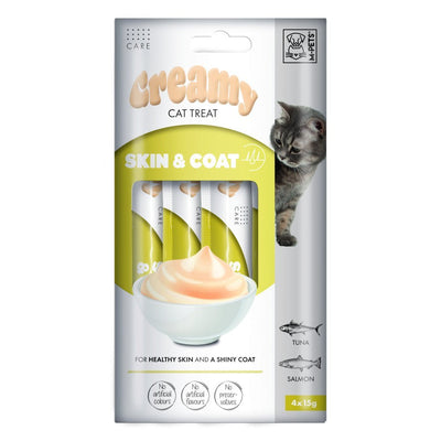 שלוק קרמי לחתול לטיפול בפרווה ועור טונה סלמון 60 גר