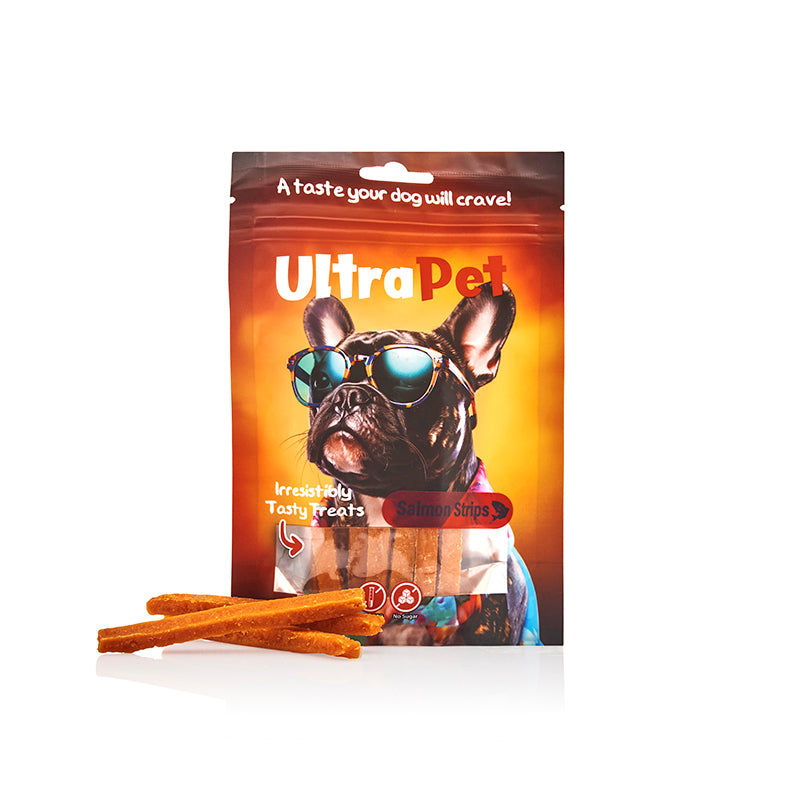 חטיף לכלב אולטרה פט רצועות סלמון 80 גרם