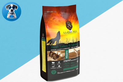 אמברוסיה מזון לכלב סניור לייט סטרלייז הודו וסלמון 12 ק"ג שק