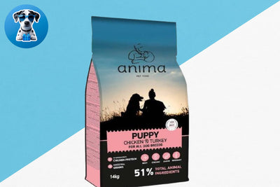 אנימה מזון לכלב 14 קג גורים עוף והודו ורוד