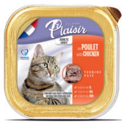 plaisir - פלז'יר מעדן לחתול 100 גרם בטעם עוף