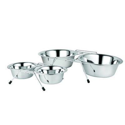 סטנד נירוסטה זוגי  + קערות 21 ס"מ