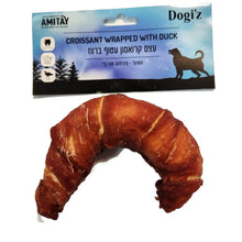 עצם קרואסון עטוף ברווז לכלבים