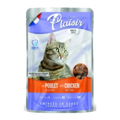 plaisir פאוץ' לחתול  בטעם עוף וכבד