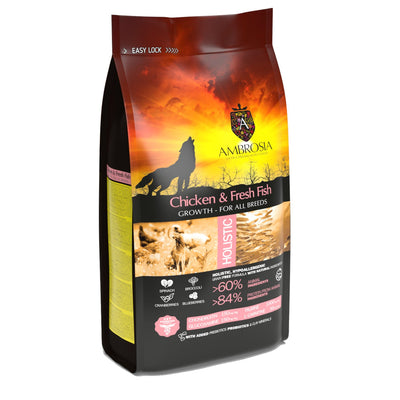 אמברוסיה מזון לגורי כלבים עוף ודג 6 ק"ג