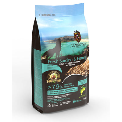 אמברוסיה ים תיכוני 5 ק"ג כלב גורים סרדין והרינג