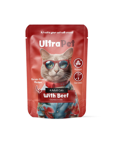 פאוץ אולטרה פט בקר לחתול 85 גרם