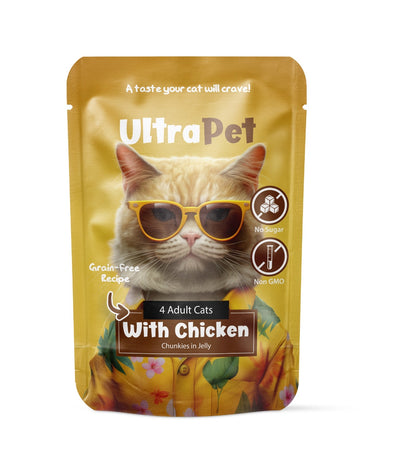 פאוץ אולטרה פט עוף לחתול 85 גרם