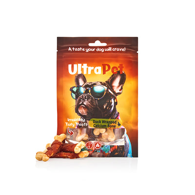 חטיף לכלב אולטרה פט עצם קלציום עטוף ברווז 80 גרם