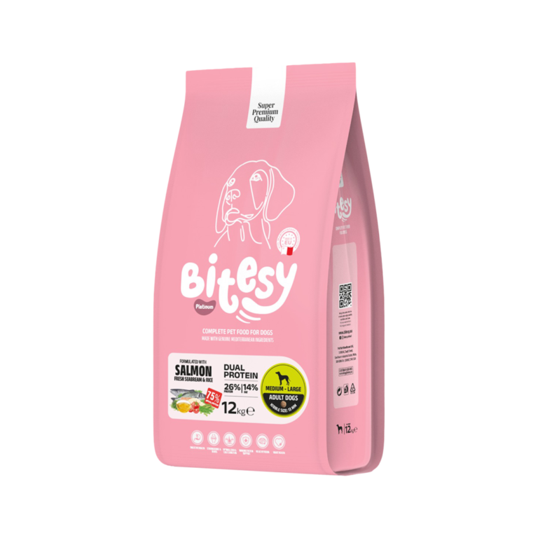 Bitesy בייטסי סלמון דניס ואורז 12 ק"ג + 5 חטיפים מתנה