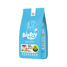 Bitesy מזון מלא לכלב בוגר הודו עם אורז בטטה וכורכום 12 ק"ג + 5 חטיפים מתנה