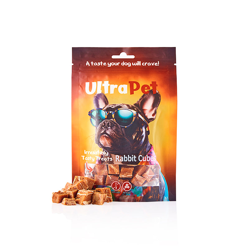 חטיף לכלב אולטרה פט קוביות ארנב 80 גרם