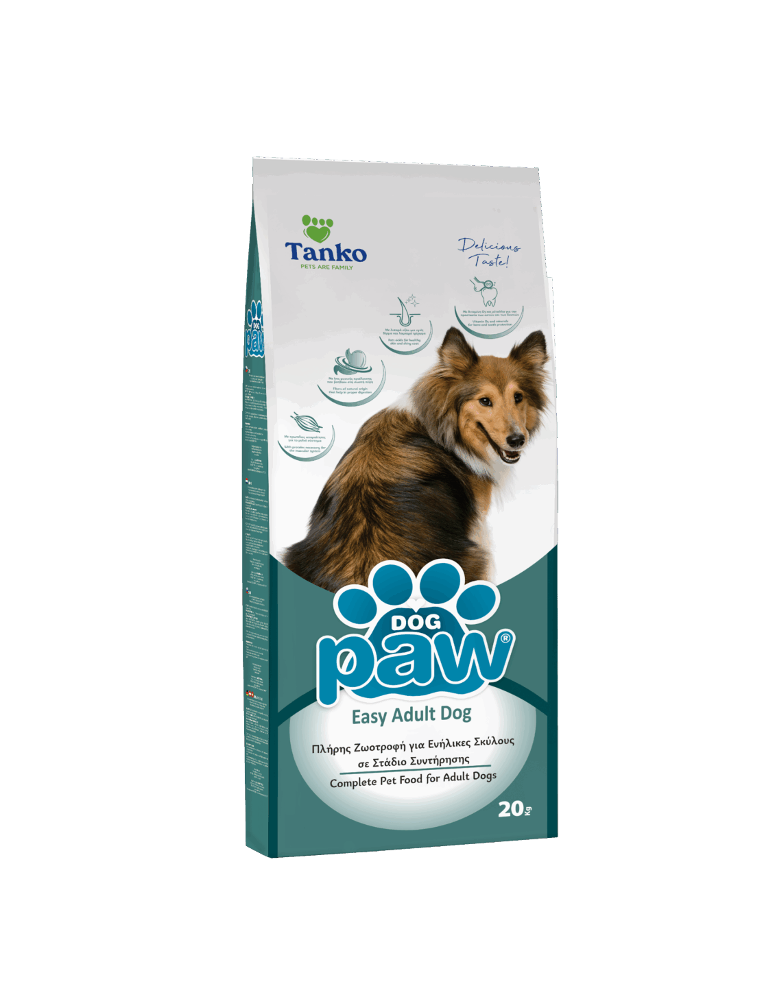 Paw Easy – פאו איזי אדולט לכלבים 20 ק"ג + 5 חטיפים מתנה