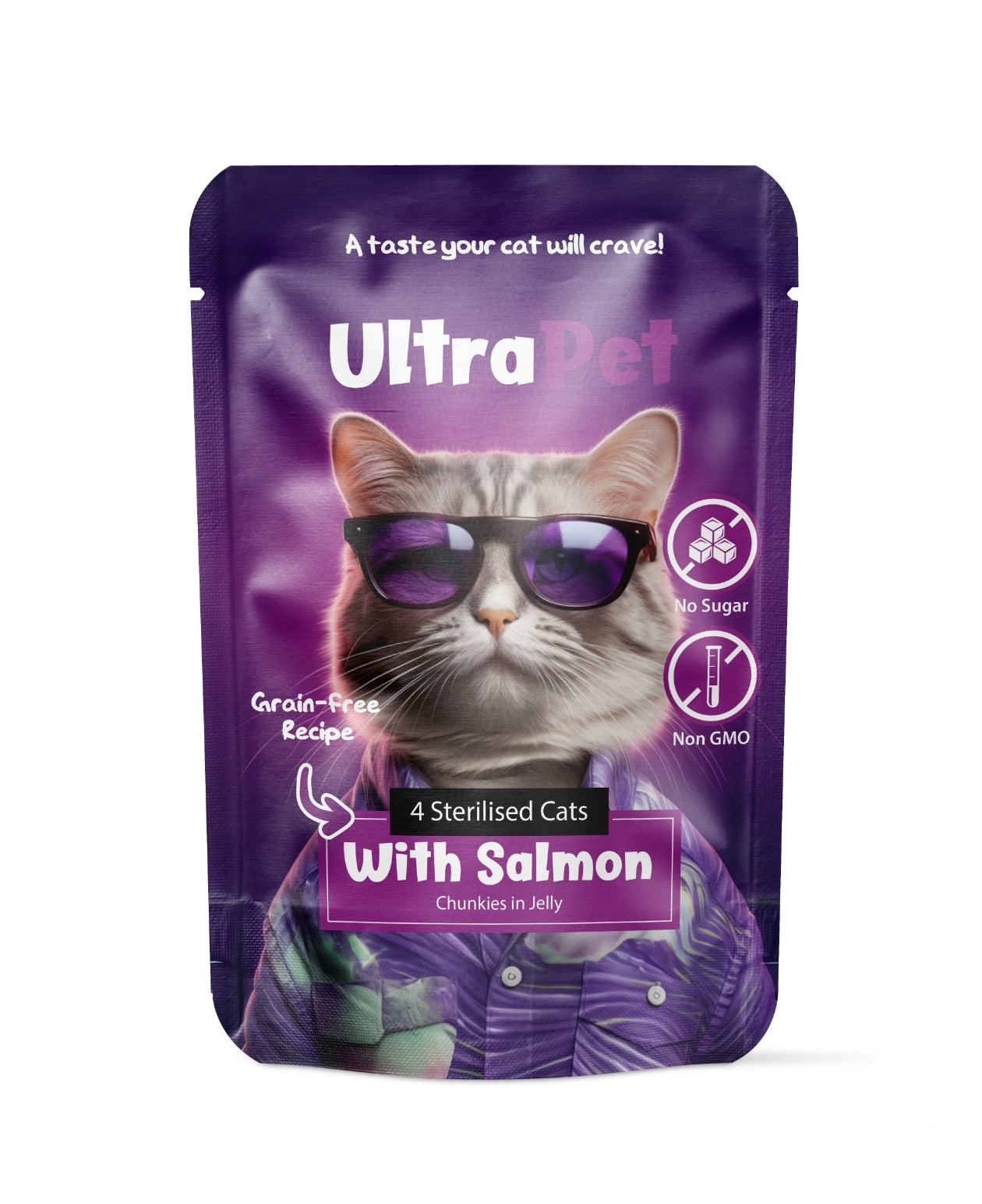 פאוץ אולטרה פט סטרלייז סלמון לחתול 85 גרם