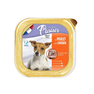plaisir -  פלז'יר מעדן 100 גרם לכלב בטעם עוף